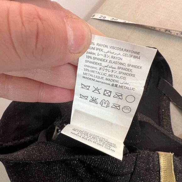 Bebe Addiction Cut Out Gold Metallic Bandage Bodycon Black Mini Dress Size S - Picture 8 of 10